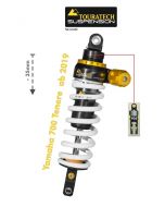 Touratech Suspension lowering shock (-35 mm) for Yamaha 700 Tenere from 2019 Type Explore HP/PDS